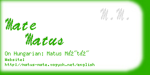 mate matus business card